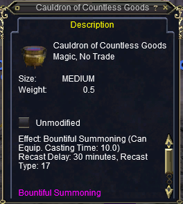 EQ Cauldron of Countless Goods